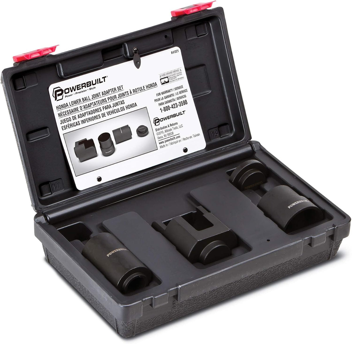 Powerbuilt Honda Lower Ball Joint Adapter Kit, Remove Replace Install Ball Joints, Brake Anchor Pins Service Set - 641321
