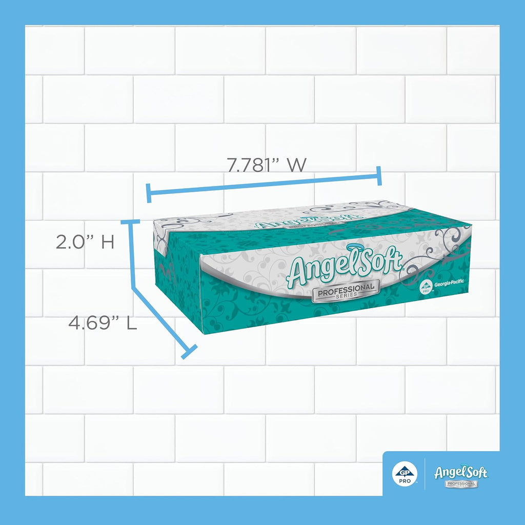 Angel Soft Professional Series 2-Ply Facial Tissue (48580), 100 Sheets Per Box, 30 Tissue Flat Boxes Per Bulk Case