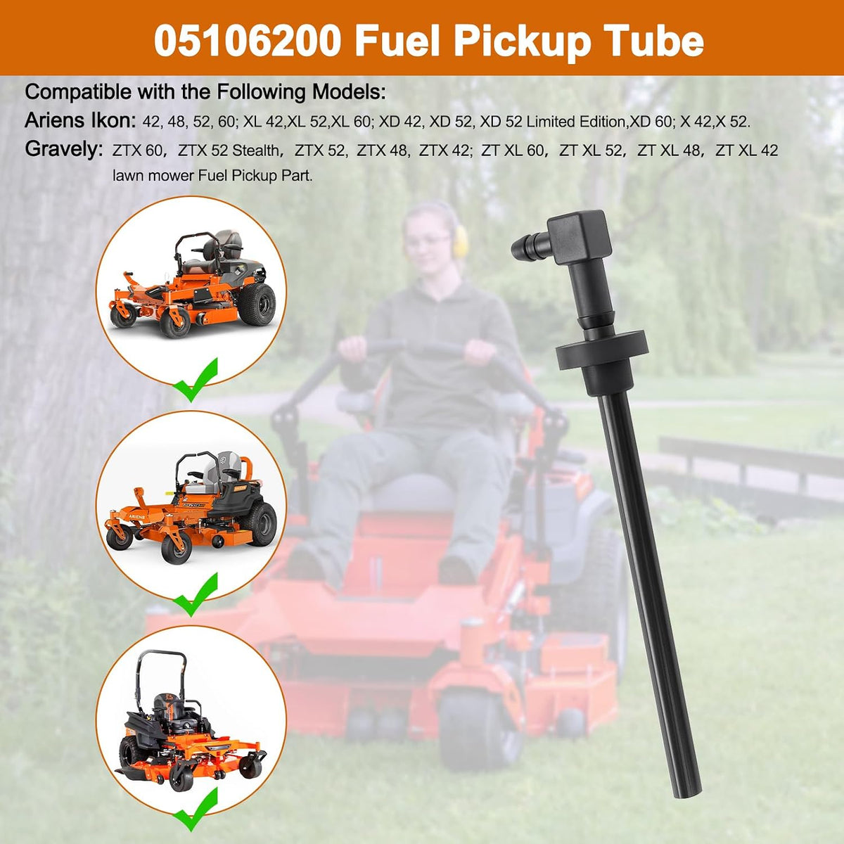Fuel Pickup Assembly 05106200 For Ariens Ikon Gravely Fuel Pickup Tube Line