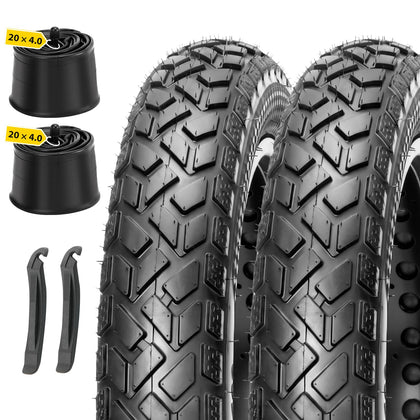 20x4.0 Fat Tires 2-Pack – Includes Tubes & Levers for E-Bike