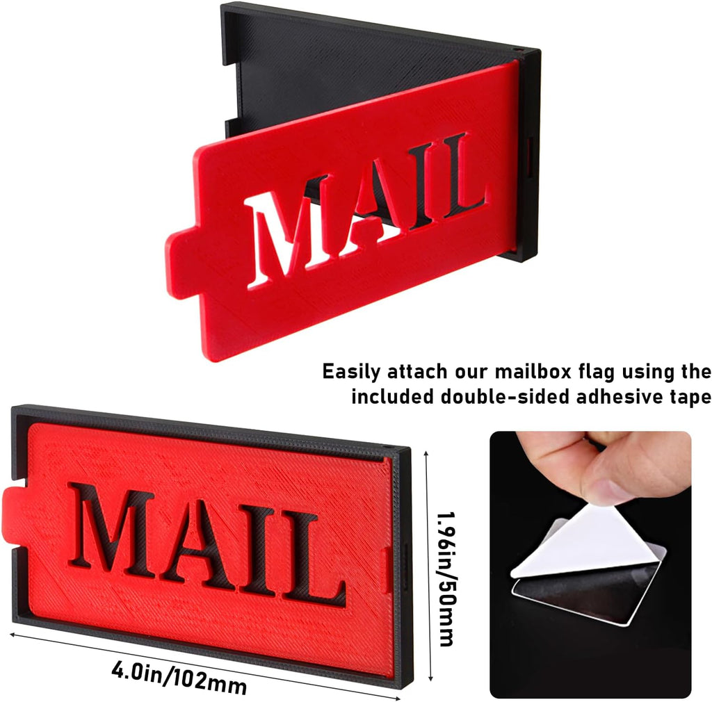 Mailbox Flag Replacement Kit for Brick & Stone Mailboxes | Red All-Weather Plastic Flag for Front Wall Mount