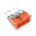Ideal Electrical in-Sure Push-in Electric Wire Connector, 3-Port (30-1033P), Bag of 100—Color Coded No-Twist