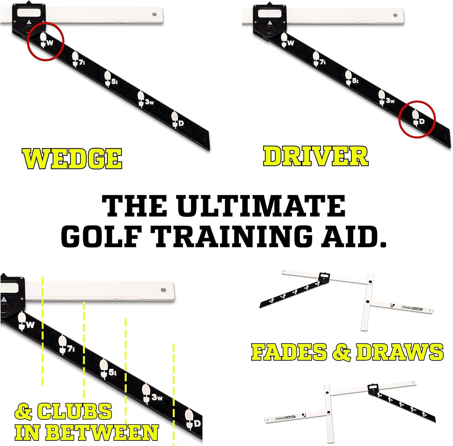 Golf Stance and Alignment Training Aid – Setup Left & Right Handed - Proper Ball Position & Foot Placement Golf