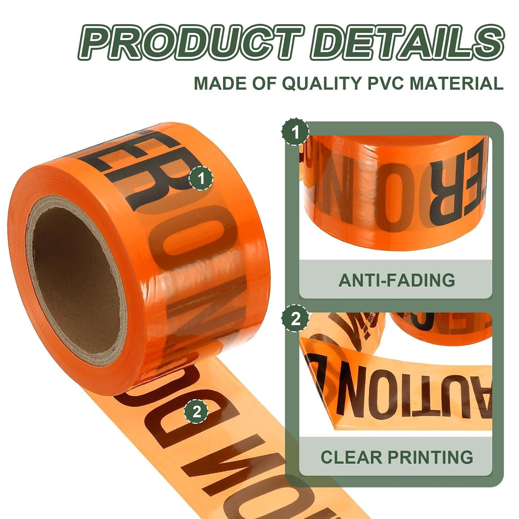 328ft x 3" Warning Tape, High-Visibility PE Floor Marking Roll Caution Tape for Flagging Construction Outdoor