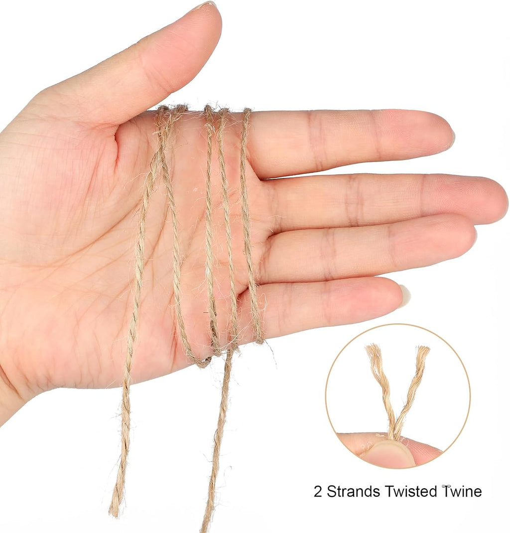 Natural Jute Twine 1.5MM, 984 Feet Gift Wrapping Twine String