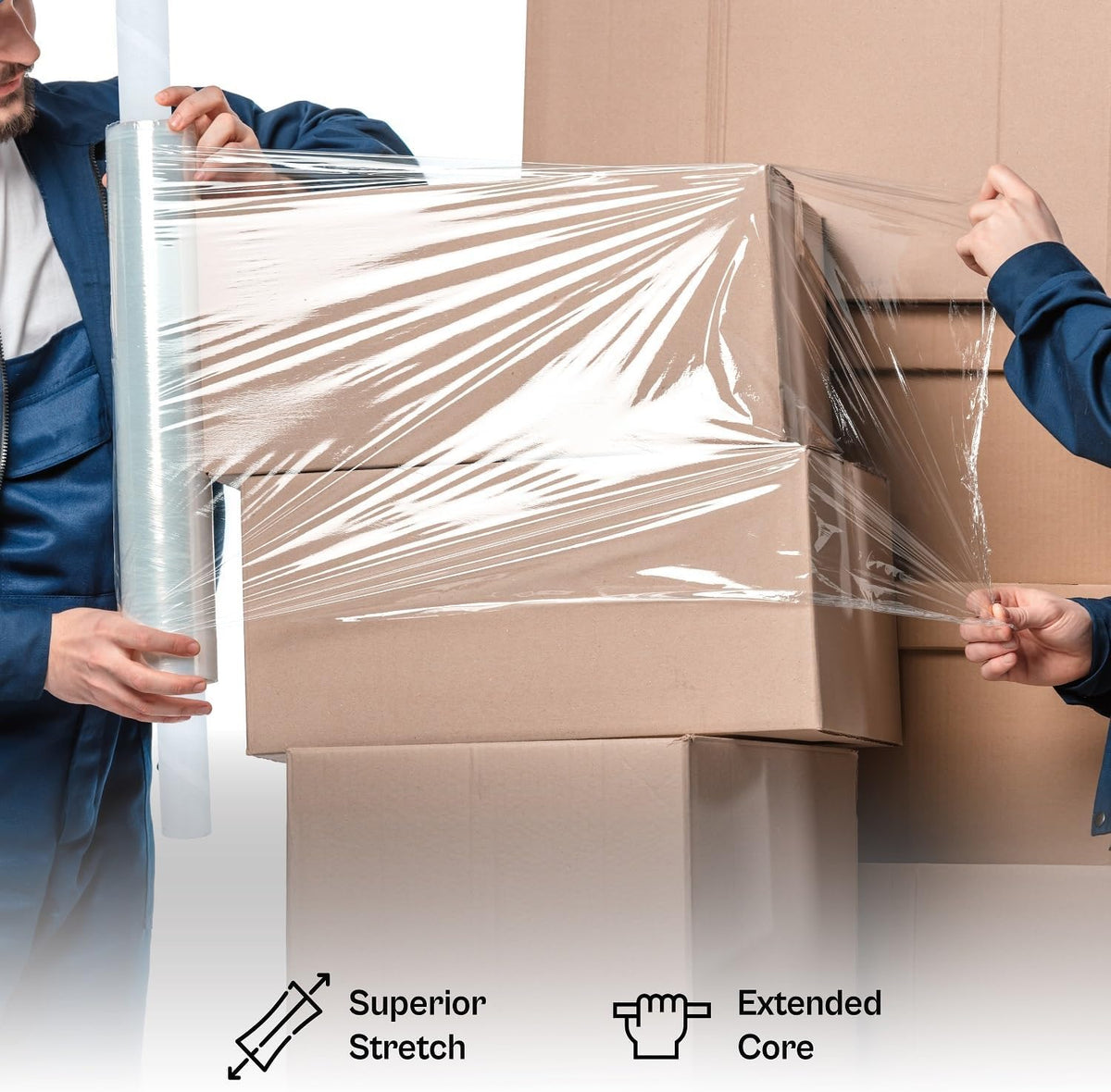Shield Clear Stretch Wrap, 4 Pack, 15 Inch x 1000 Feet, 90 Gauge