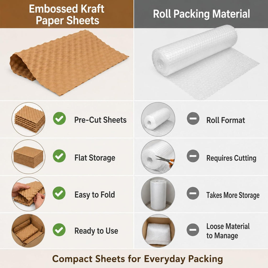 100 Kraft Paper Cushioning Sheets, 12 x 12 Inch Packing Set