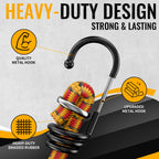 22-Piece Bungee Cords with Hooks, 10-48" Tie Down Straps, 6 Sizes