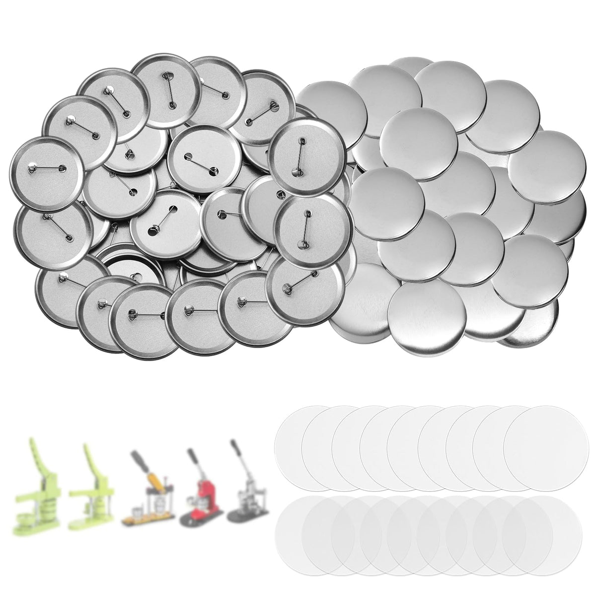 Button Maker Supplies, 100 Sets 58mm/2.25 inch Button Supplies