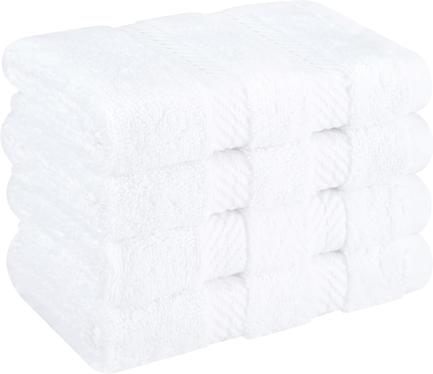 100% Cotton Luxury Turkish Towels, 4 PC Washcloth Set | Soft Absorbent Quick Dry OEKO Tex Standard 100 Certificated