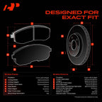 A-Premium 10.12 inch (257mm) Front Vented Brake Rotors and Ceramic Pads Kit