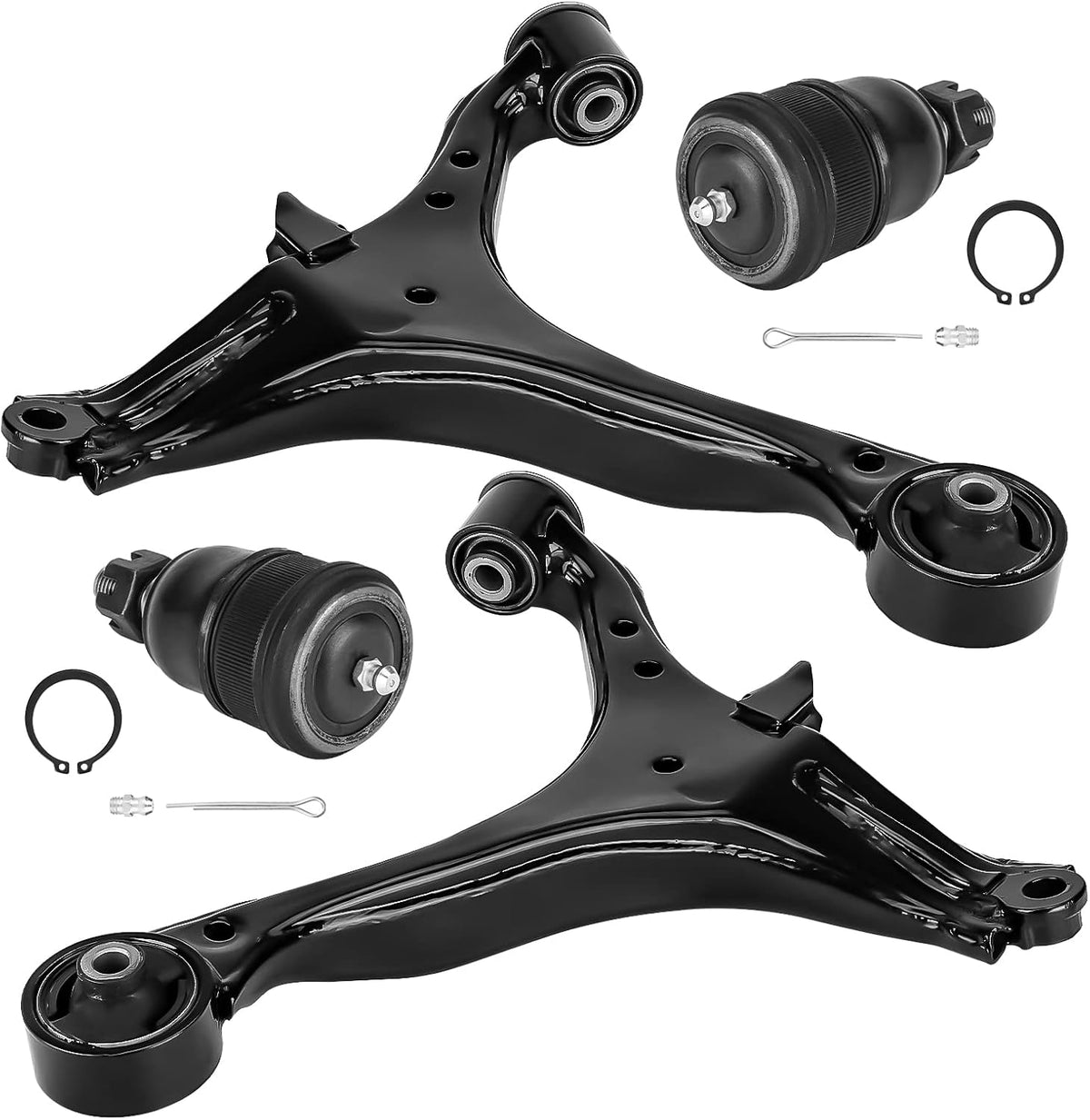 Front Lower Control Arm Suspension Kit Fit for Honda Civic 2001 2002 2003 2004 2005 (Not for SI Models), with Ball Joints Sway Bars Outer Tie Rods - 8pcs