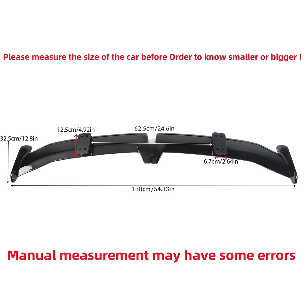 STSEV01 Universal 55" Rear Spoiler Glossy Black DeckLid Lip Accessories