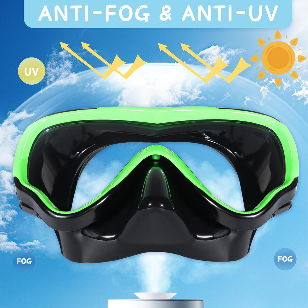 Kids Swimming Goggles Swim Mask with Nose Cover for Kids Youth 3-15, Anti-Shattered Lens UV Protection No-leak