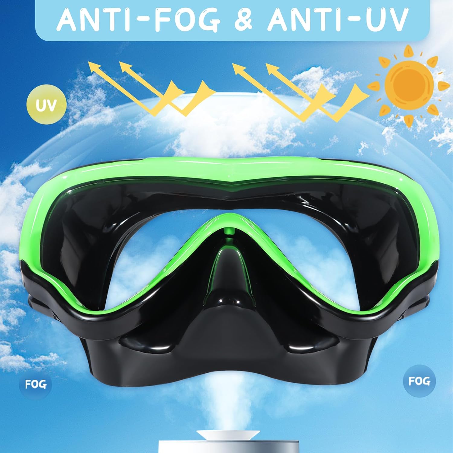 Kids Swimming Goggles Swim Mask with Nose Cover for Kids Youth 3-15, Anti-Shattered Lens UV Protection No-leak