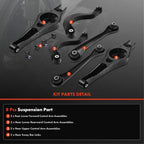 A-Premium 8Pcs Rear Suspension Kit Upper Lower Forward Rearward Control Arm