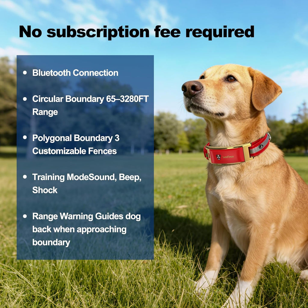 GPS Wireless Dog Fence, Dog Fence Collar, No Monthly Fee for Large Dogs