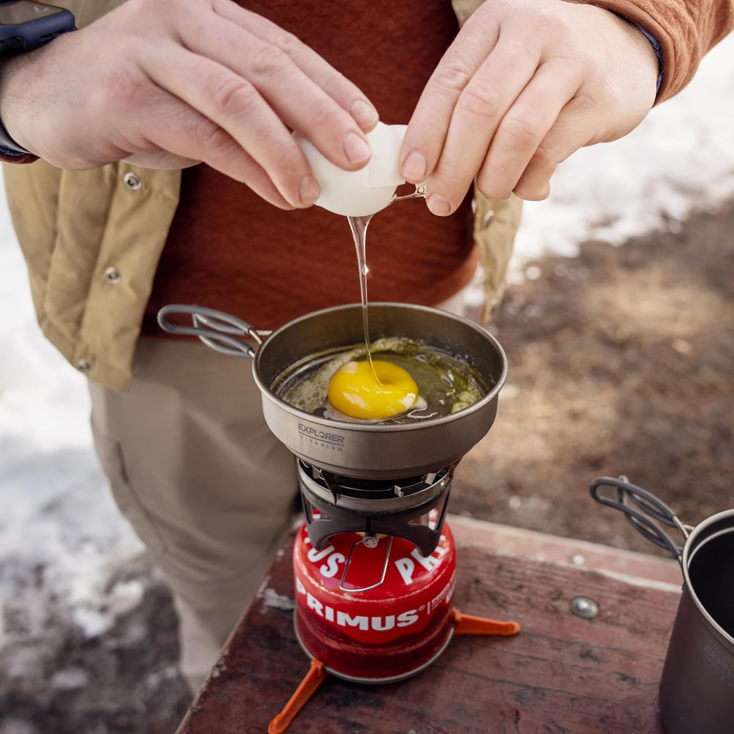 Titanium Stackable Camping Cooking Pot Mess Kit Set