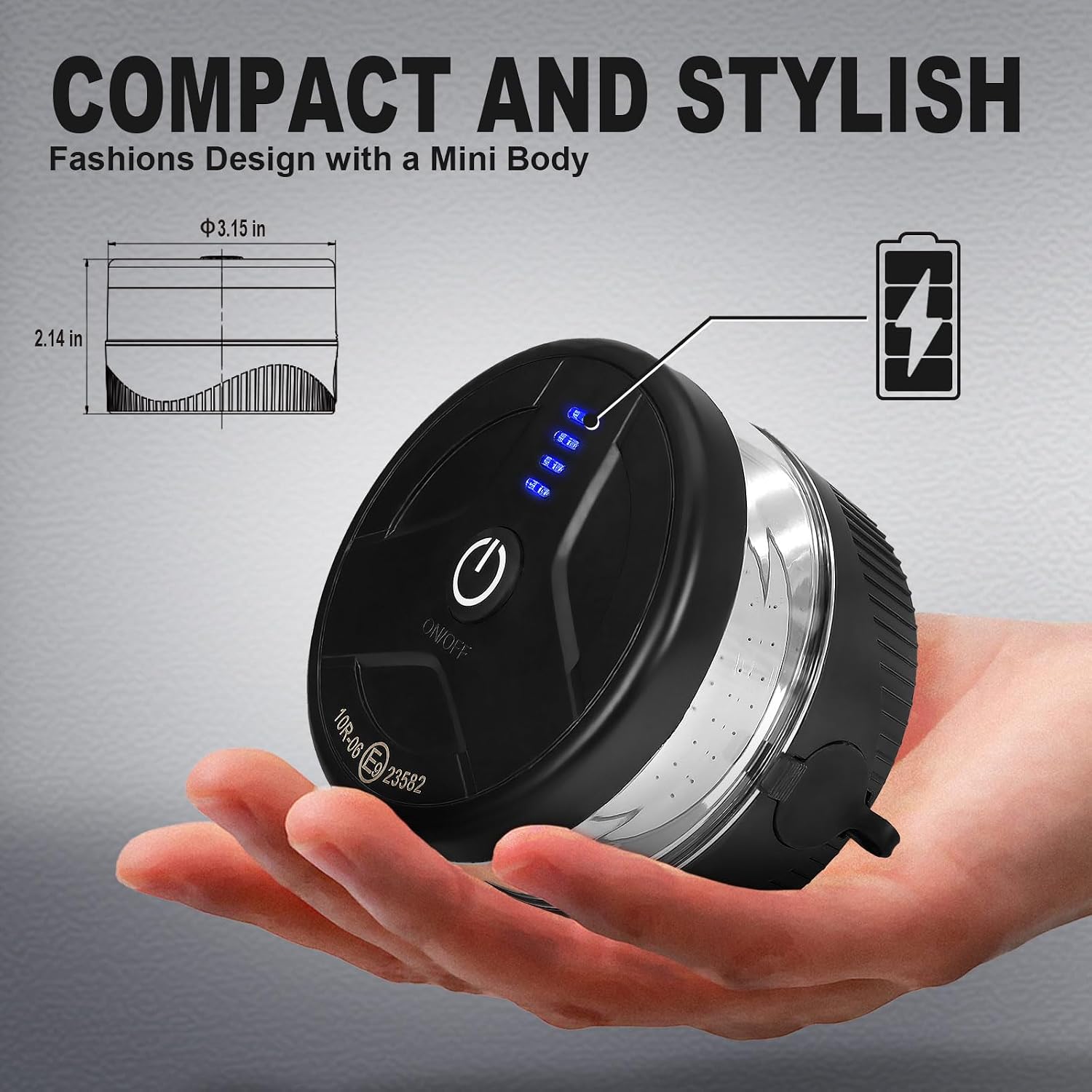 W56B Amber LED Beacon Lights, Magnetic Base Strobe Lights | Rechargeable, USB-C Charging, Warning/Strobe Flashing