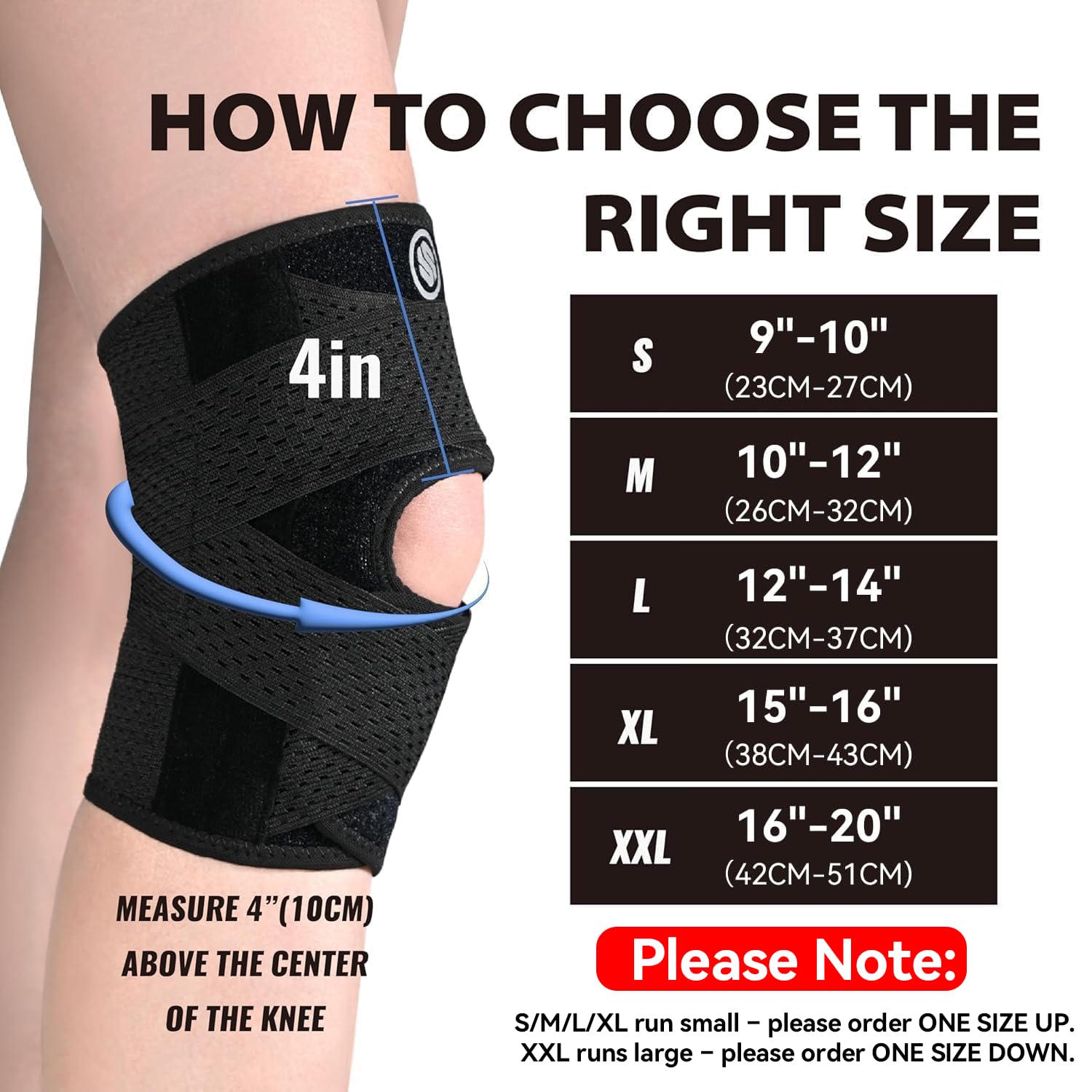 Knee Brace with Side Stabilizers for Knee Pain, Adjustable Knee Support for Meniscus Tear ACL MCL Arthritis Injury
