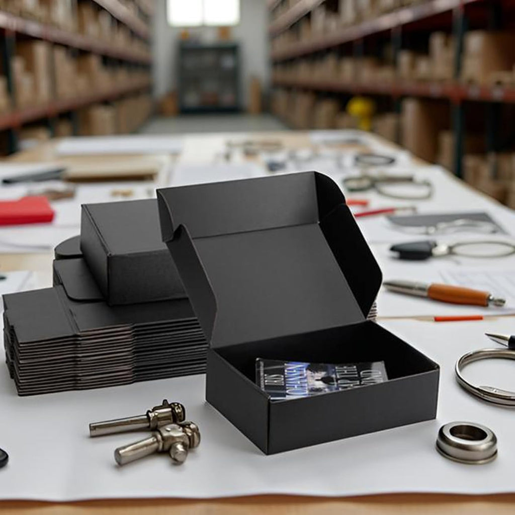 10x7x3 inch Black Shipping Boxes for Small Business- Set of 25