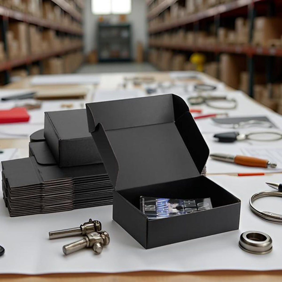 10x7x3 inch Black Shipping Boxes for Small Business- Set of 25