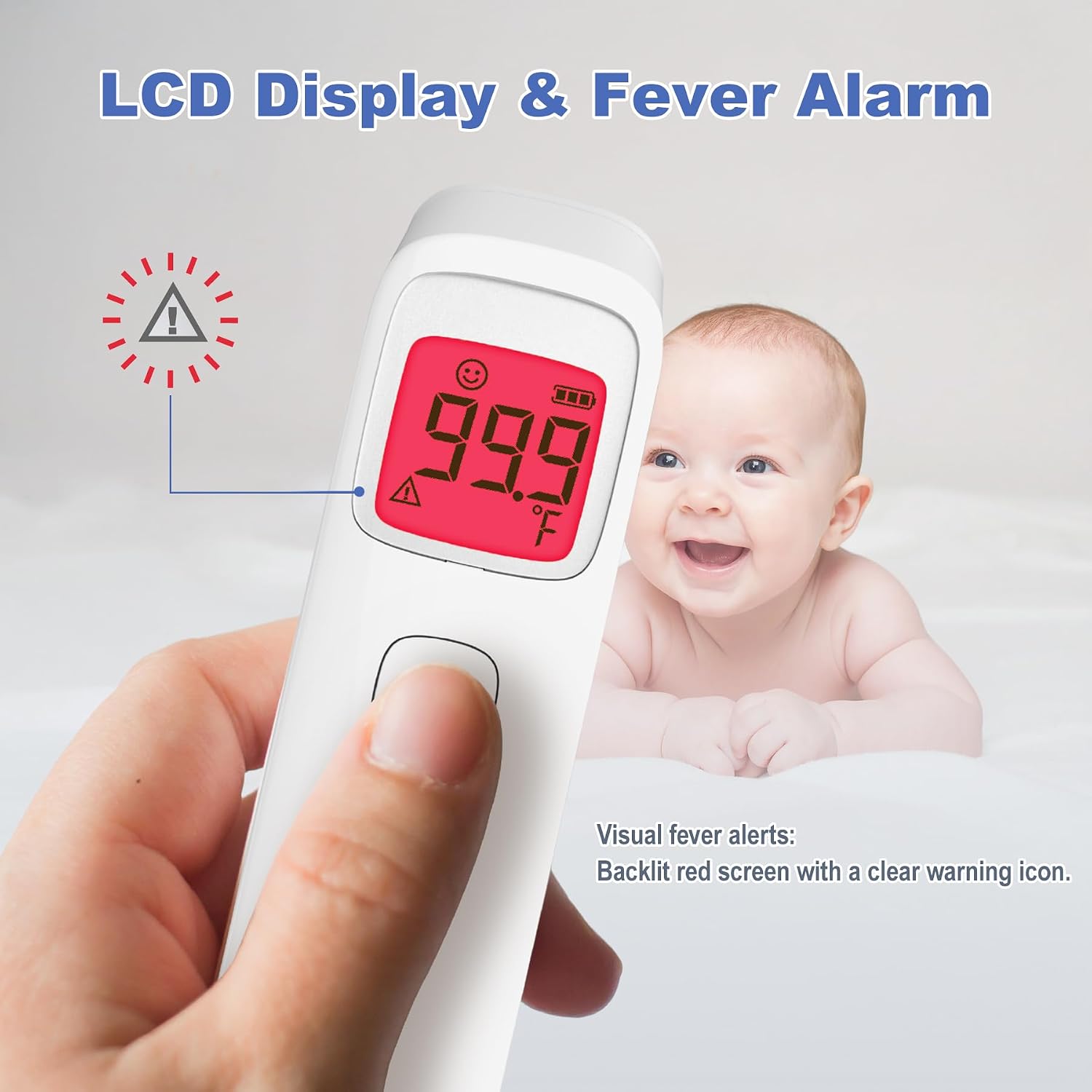 Uright Wireless Forehead Thermometer, Non-Contact Digital Thermometer for Adult, Baby and Children