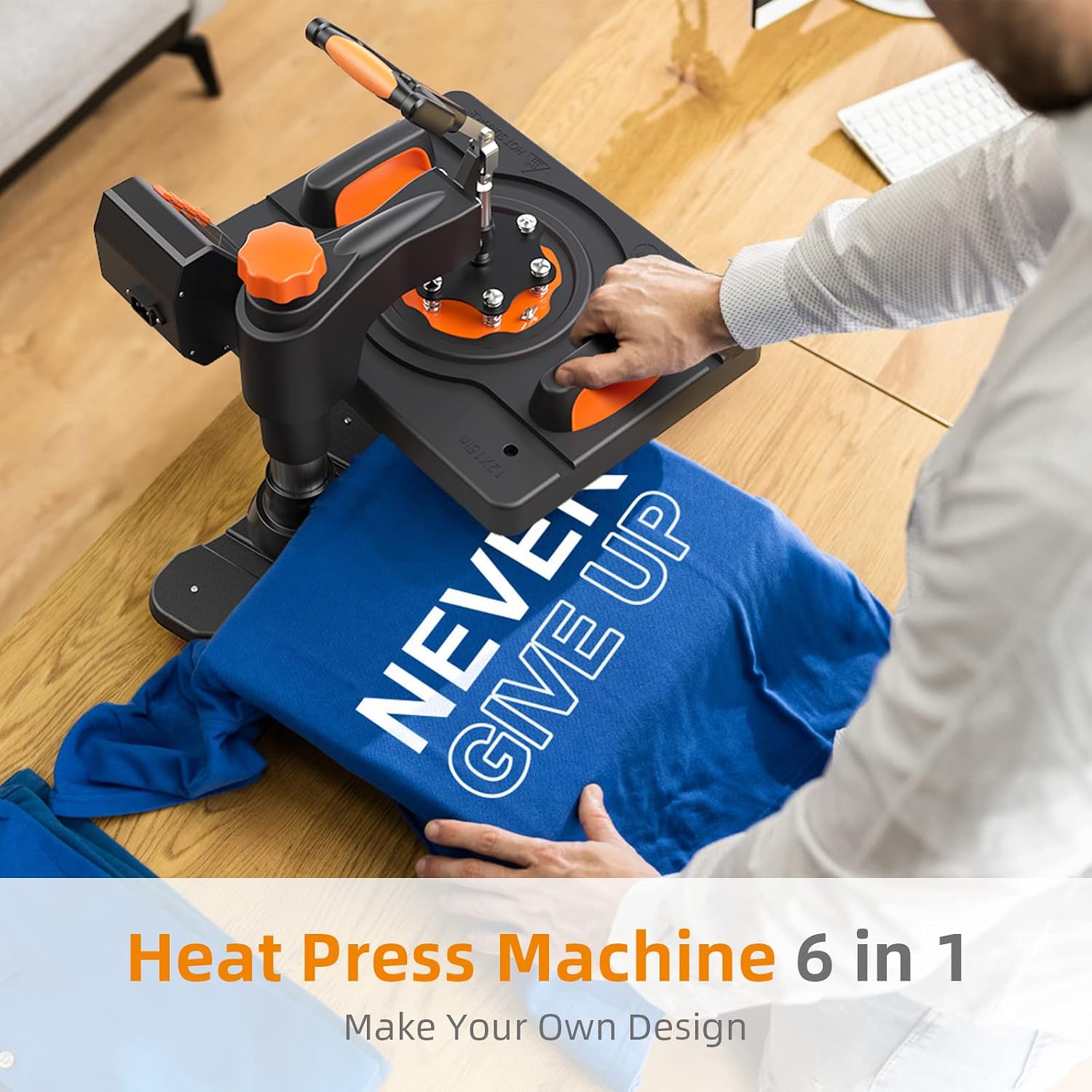 Heat Press Machine 12 X 15 inch, 6 in 1 Shirt Printing Heat Transfer Machine 360° Swing Away, Digital