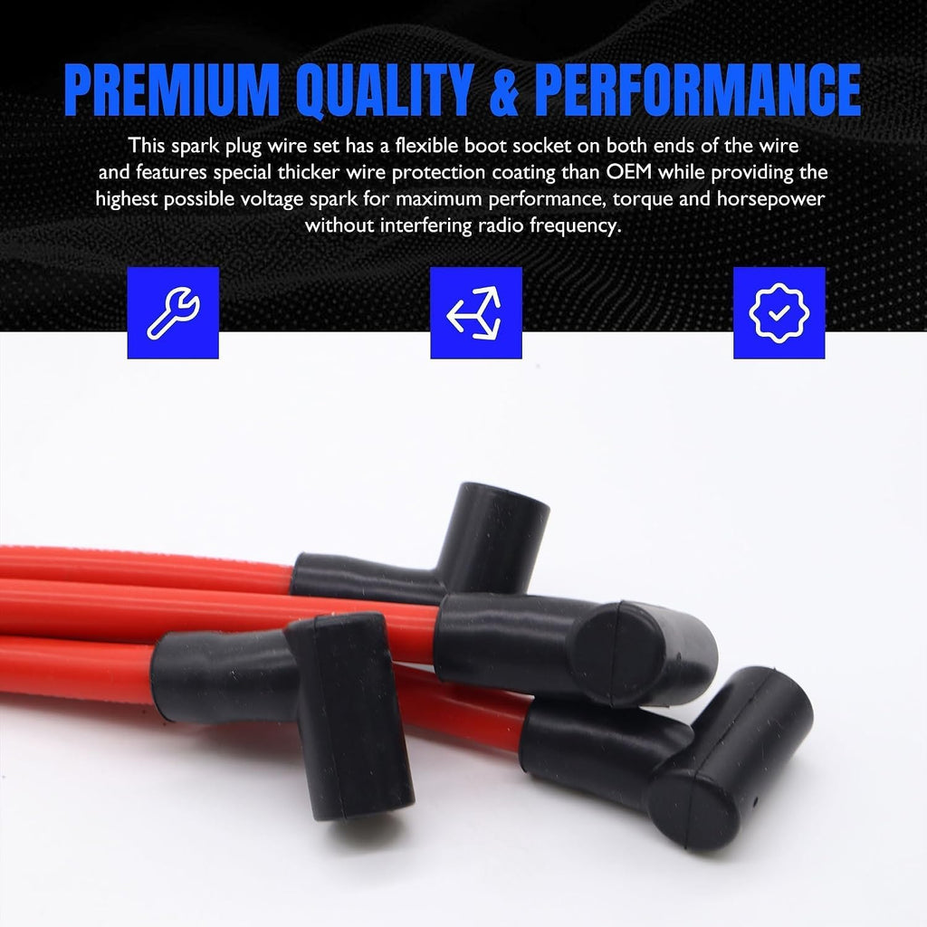 4PCS Marine Spark Plug Wire Set Replacement #18-8839 9-28092