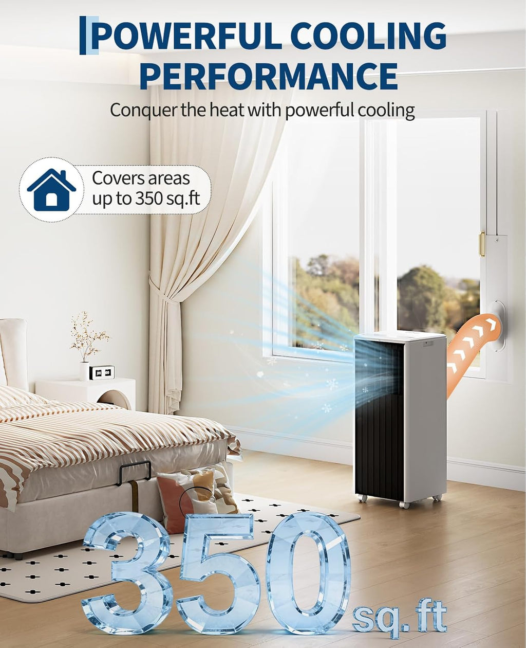 3-in-1 Portable Air Conditioner, 8000 BTU (5000 BTU SACC) AC Unit | with Energy Saving, Window Kit & Remote, 24H