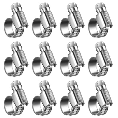 Non-Slip Stainless Steel Worm Gear Hose Clamps 5/16 to 1/2"(8-13mm)