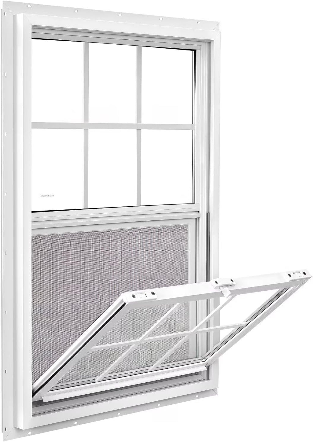 36" x 48" Vinyl Single Hung Window, White