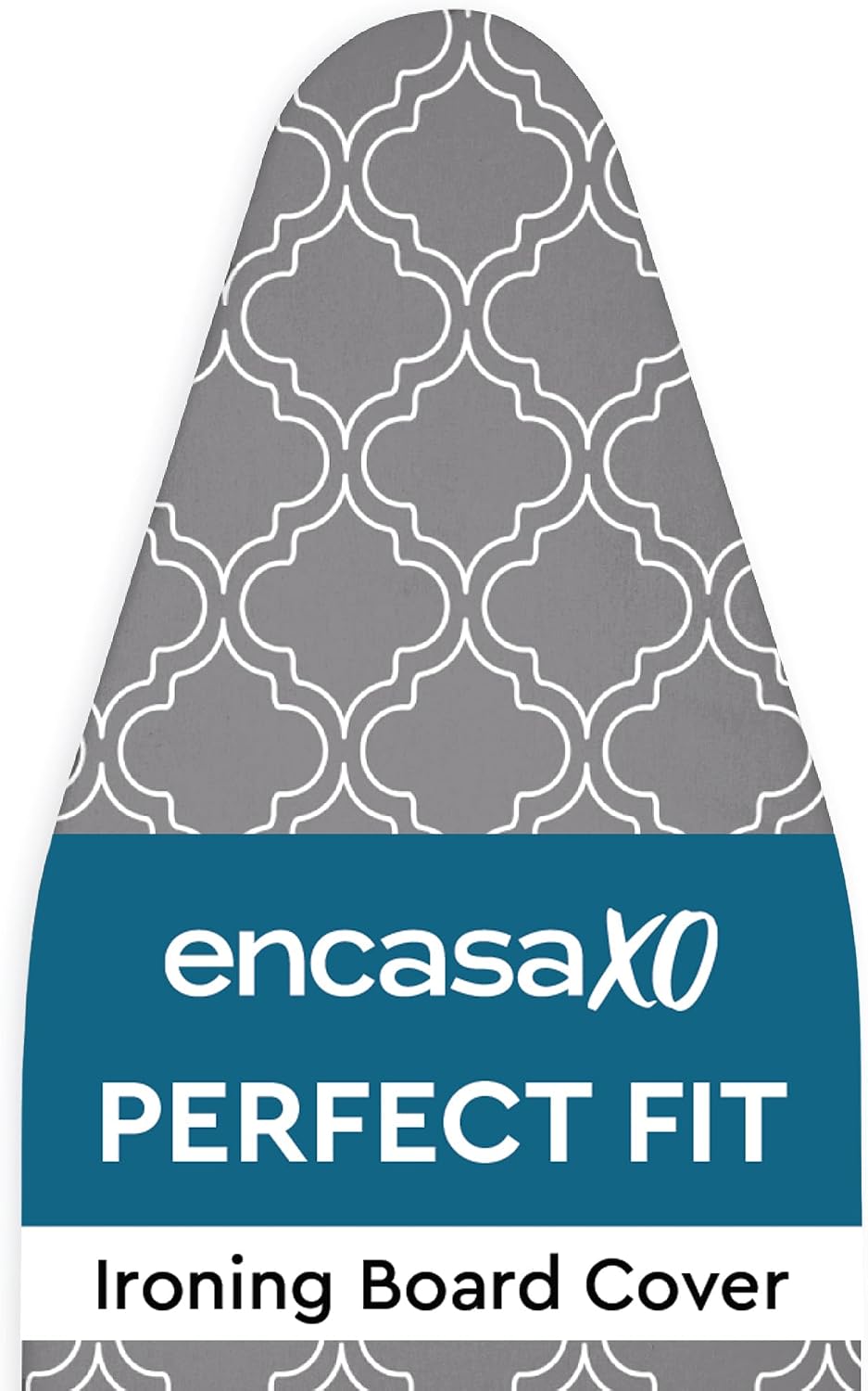 Ironing Board Cover and Pad, Thick Felt 49"x18" | Grey Tiles, 100% Cotton Surface | Scorch & Stain Resistant | Heavy
