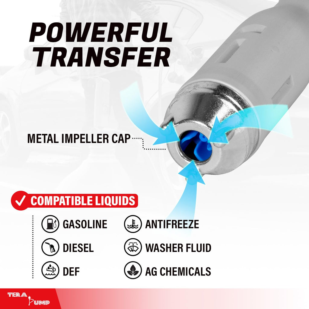 TERA PUMP Fuel Transfer Pump w/Quick Flow Control Nozzle