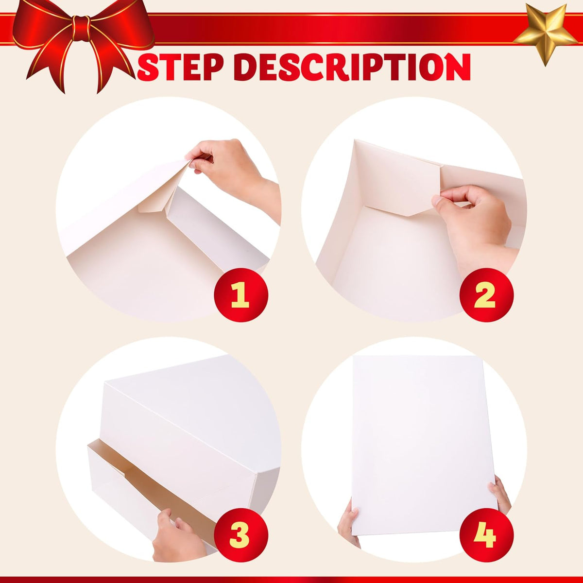 12PCS 17" x 13" x 4" Christmas Large Gift Boxes with Lids for Presents, Xmas Holiday Birthday Shirt Clothing Gift