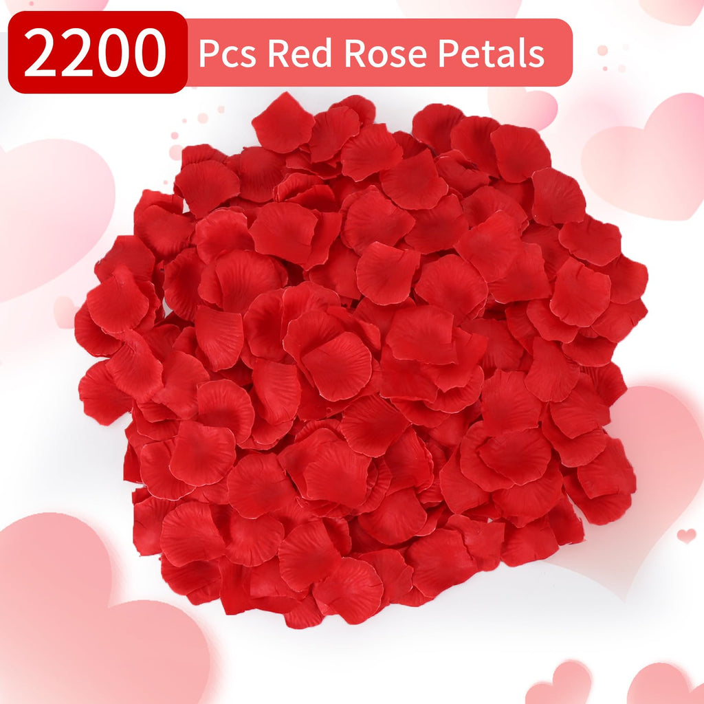 2200 PCS Artificial Fake Rose Petals(Red)