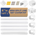 16.5ft Mini Split Line Set Cover 4" PVC for AC & Heat Pump White | Premium PVC & ABS; UV-resistant; snap-on for quick