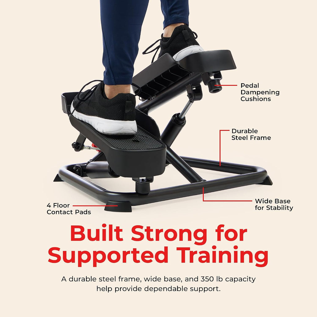 Sunny Health & Fitness Twist Stair Stepper with Resistance Bands
