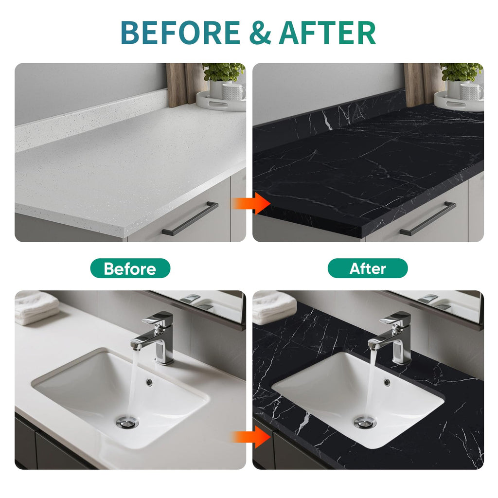 Black Epoxy Marble Countertop Paint Kit Counter top Coating