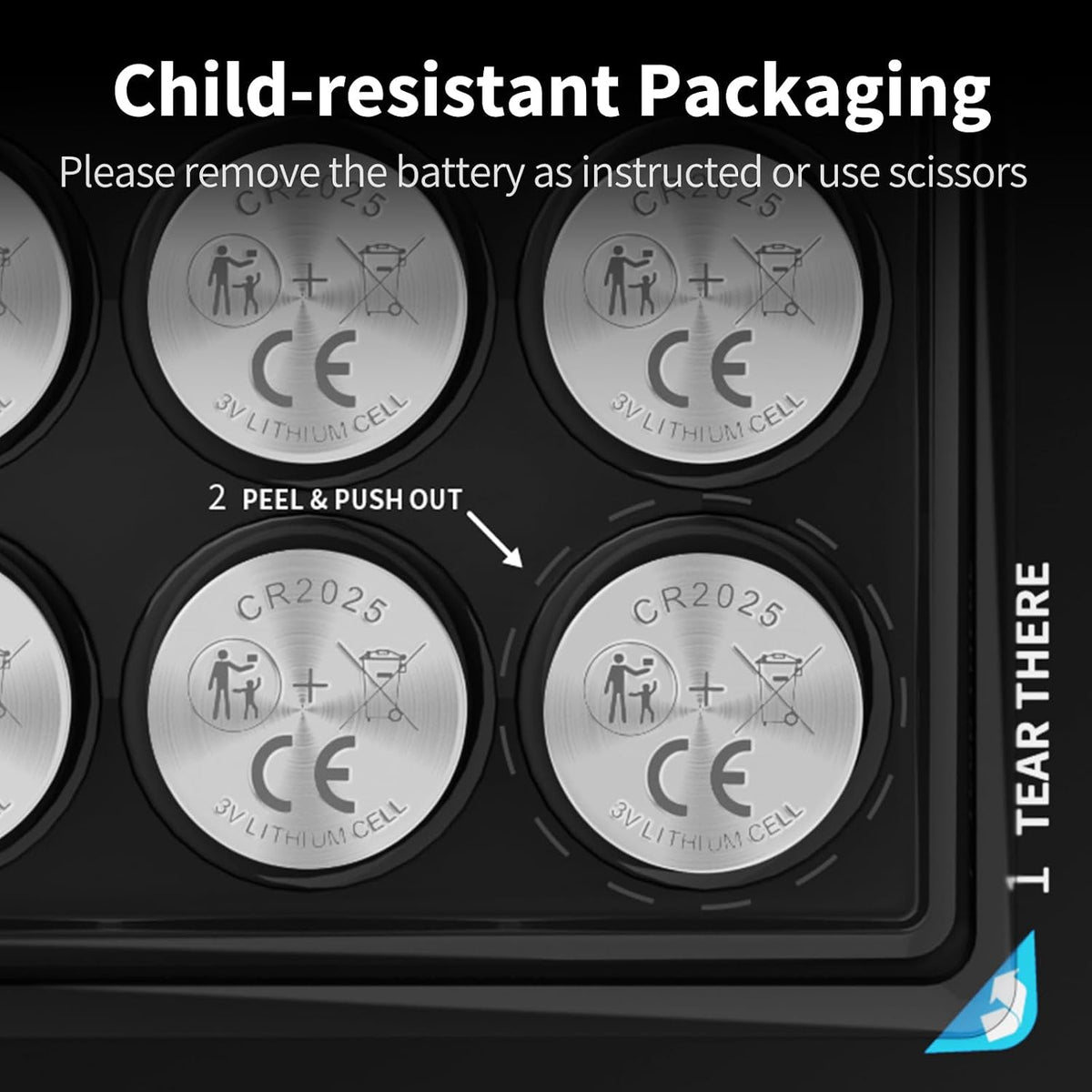 Cr2025 3V Lithium Battery 12 Pack, High Capacity 2025 Batteries for Key fobs, Remote Controls