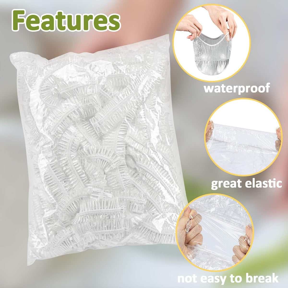 200 Bowl Covers for Bread Proofing - Medium Plastic Wrap for Food