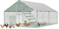Large Metal Chicken Coop with Run, 10x13 FT Walk in Chicken Pen with Feeding Door, Secure Lock, Heavy Duty Poultry