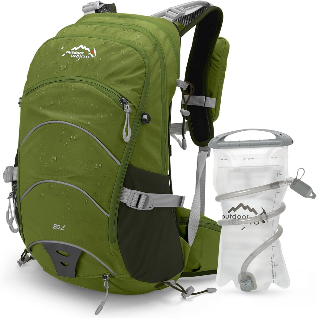 20L Hydration Backpack, Waterproof Hiking Internal Frame Backpacks with 2L Hydration Water Bladder and Rain Cover for