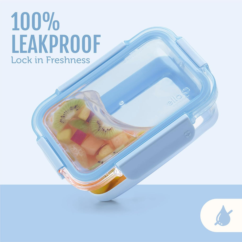 Duraglass 3.4 Cup Meal Prep Sets 10Pc, 5 Pack Set- Glass Food Storage Container with Silicone Boot and Airtight
