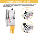 UHARBOUR Pressure Vacuum Gauge -30 inhg/30 PSI, 2-1/2" Dial Liquid