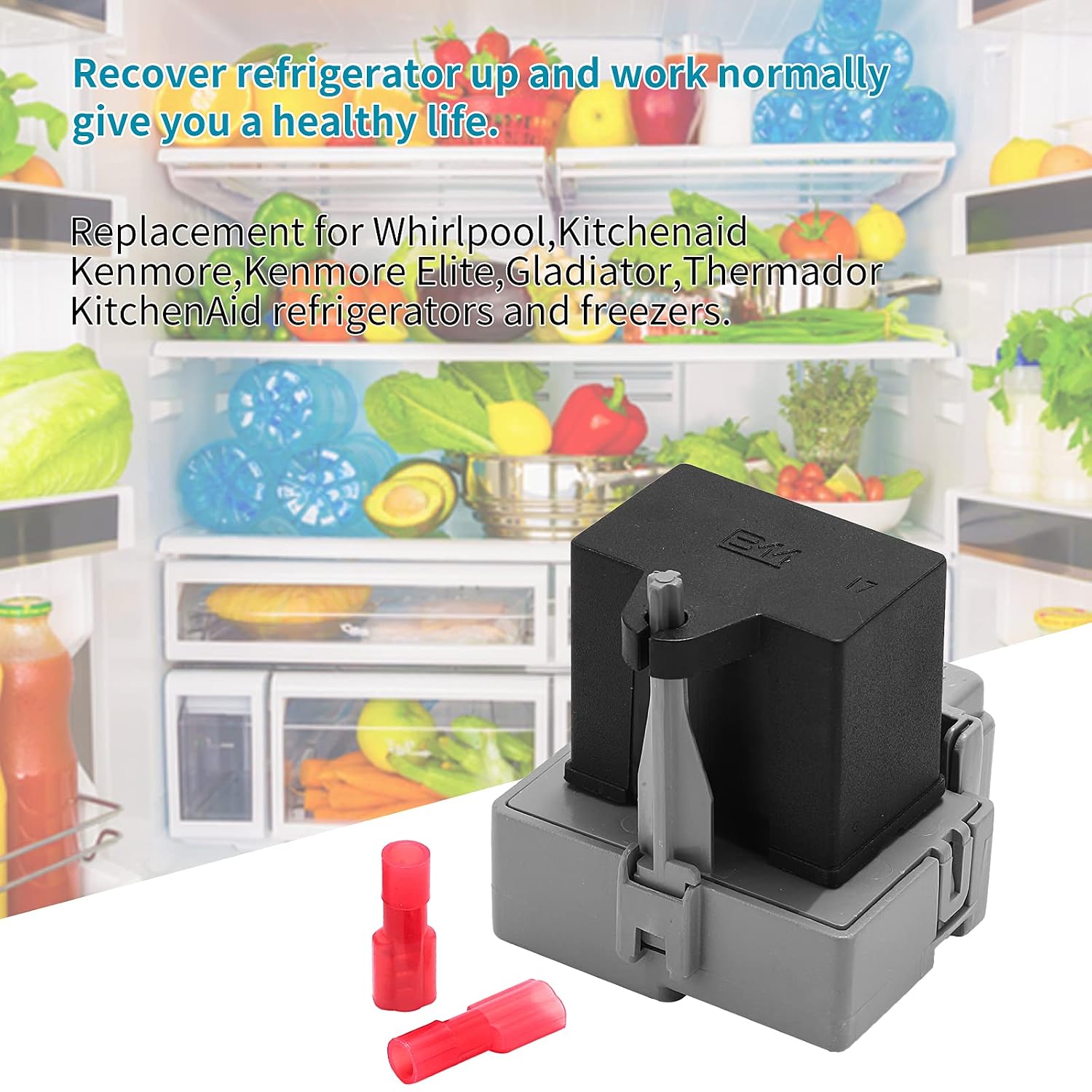W10189190 TSD2 Start Relay & 2264017 Freezer Compressor Run Capacitor Compatible with Whirlpool Kenmore Electrolux