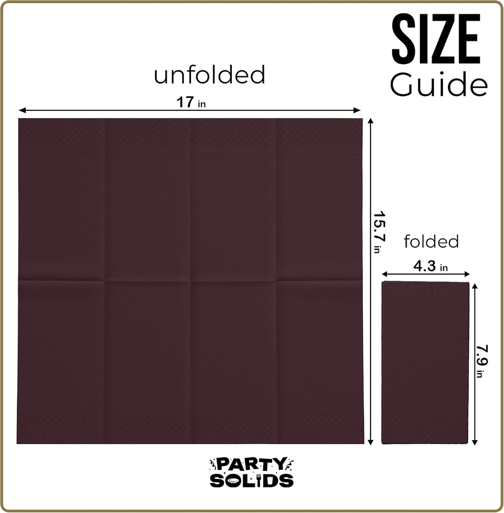 Brown Dinner Napkins Disposable 8"x4" Paper Napkins 40 Pcs
