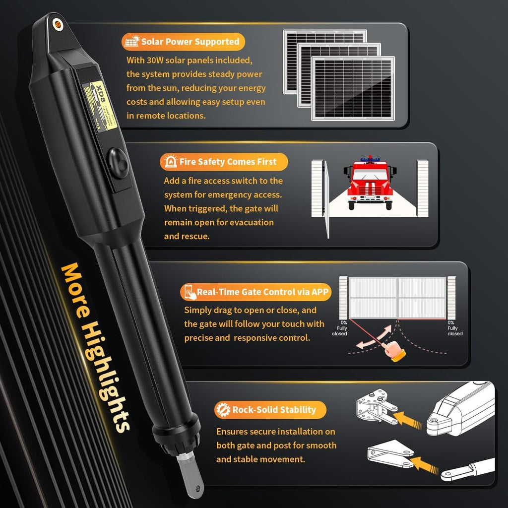 XD852S Smart Solar Dual Swing Gate Opener Heavy Duty