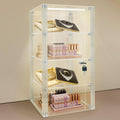 Acrylic Display case with Lock,4 Tier Lockable Security Display Case, Dustproof Protection Countertop Organizer Box