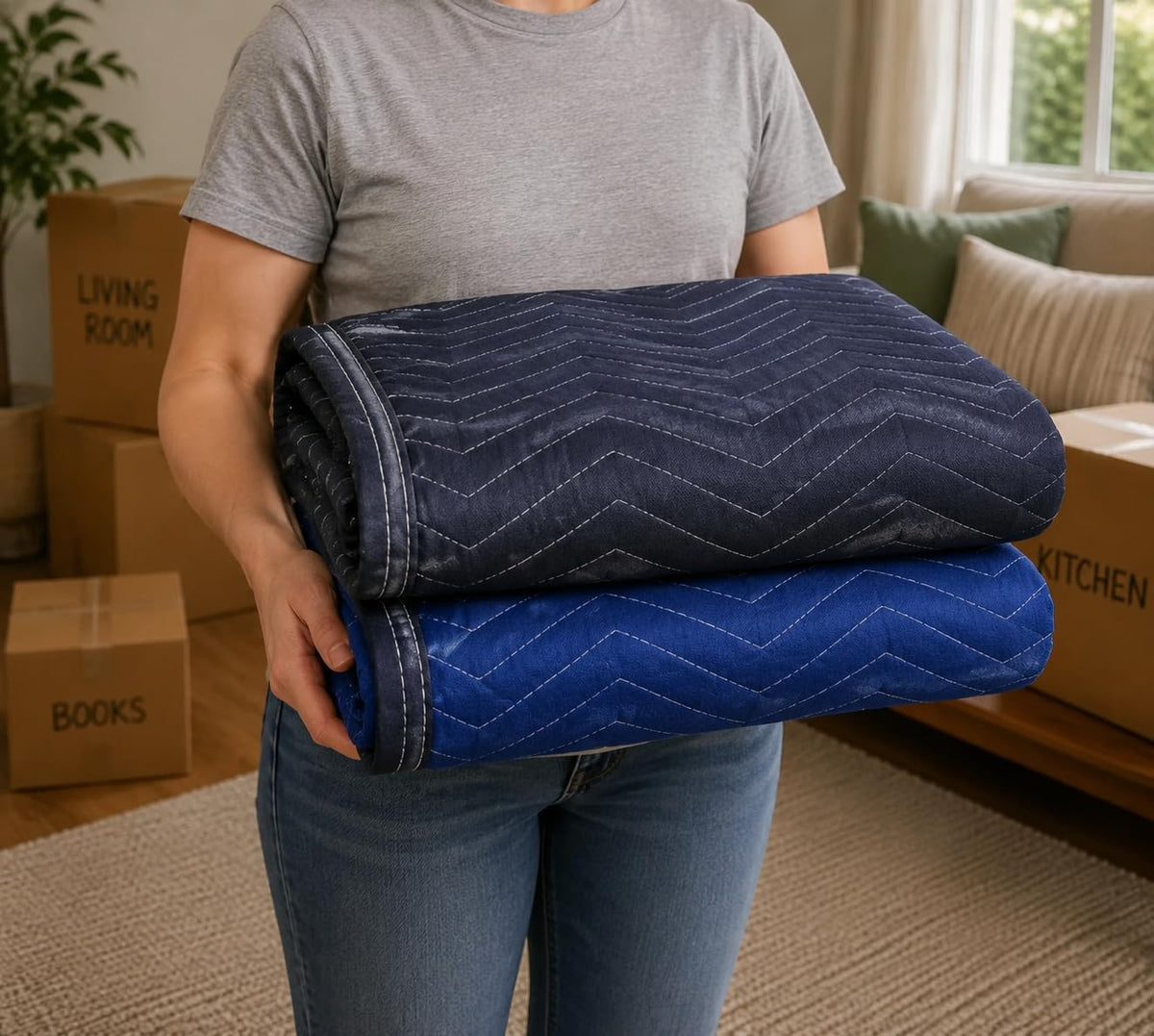 Supreme Furniture Moving Blankets, 85 lb, 2 pk, 72" x 80"